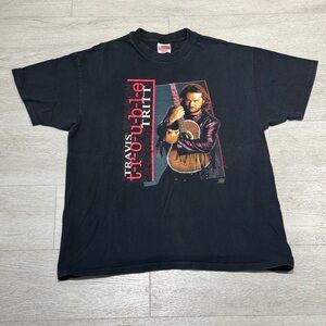 Vintage 1992 Travis Tritt Trouble Country Music Band Shirt Mens USA Size XL